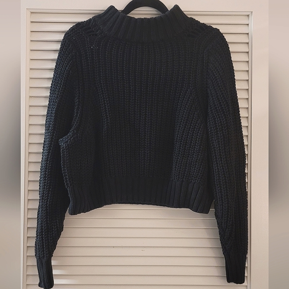 Dra - Black Chunky Cable Knit Oversized Sweater